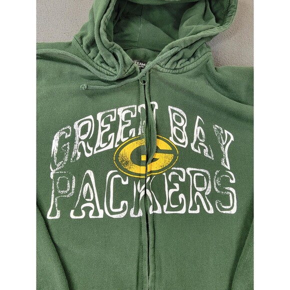 Green Bay Packers Hoodie Sweatshirt Mens 3XL Green NFL Football Zip Up Fleece - Picture 4 of 10